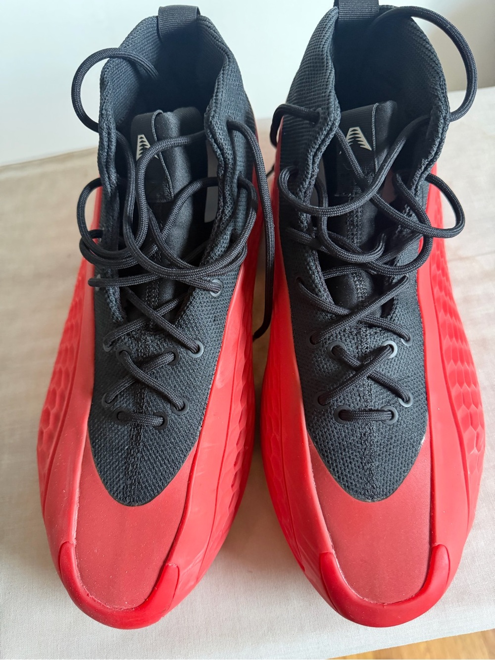 adidas Men's High-Top Athletic Sneakers in Black and Red - Picture 4 of 5
